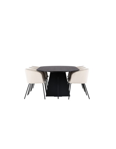 Matgrupp Bootcut med Berit matstolar, 230 × 115 cm