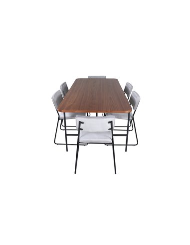Matgrupp Uno med Kenth matstolar, 200 × 90 cm
