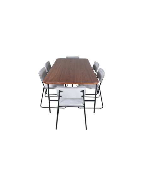 Matgrupp Uno med Kenth matstolar, 200 × 90 cm