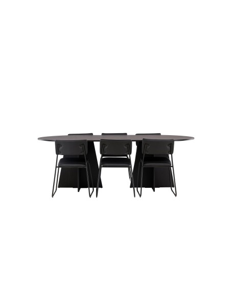 Matgrupp Bootcut med Kenth matstolar, 230 × 115 cm
