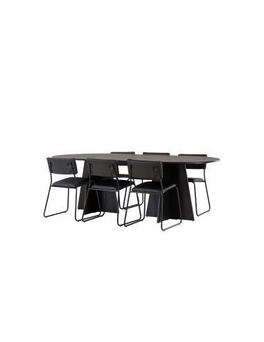 Matgrupp Bootcut med Kenth matstolar, 230 × 115 cm