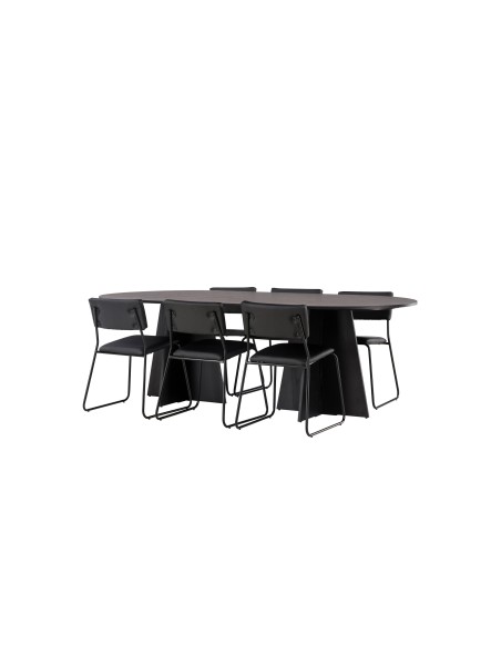 Matgrupp Bootcut med Kenth matstolar, 230 × 115 cm
