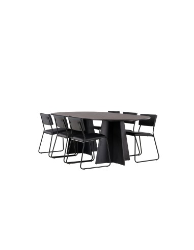 Matgrupp Bootcut med Kenth matstolar, 230 × 115 cm