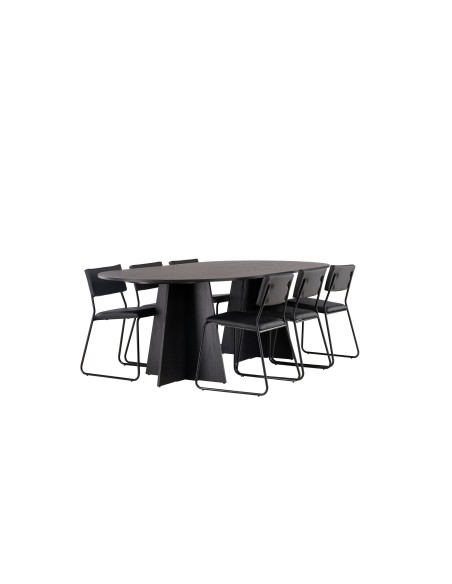 Matgrupp Bootcut med Kenth matstolar, 230 × 115 cm