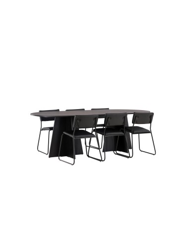 Matgrupp Bootcut med Kenth matstolar, 230 × 115 cm