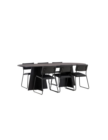 Matgrupp Bootcut med Kenth matstolar, 230 × 115 cm