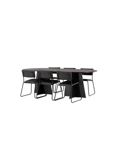 Matgrupp Bootcut med Kenth matstolar, 230 × 115 cm