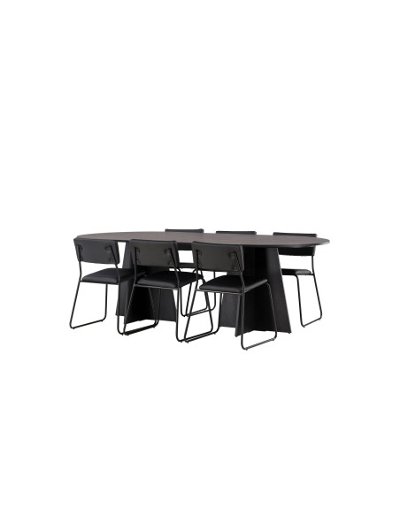 Matgrupp Bootcut med Kenth matstolar, 230 × 115 cm