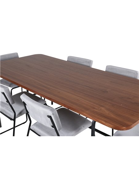 Matgrupp Uno med Kenth matstolar, 200 × 90 cm