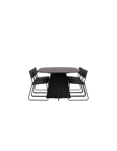 Matgrupp Bootcut med Kenth matstolar, 230 × 115 cm