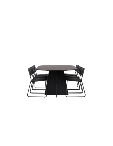 Matgrupp Bootcut med Kenth matstolar, 230 × 115 cm