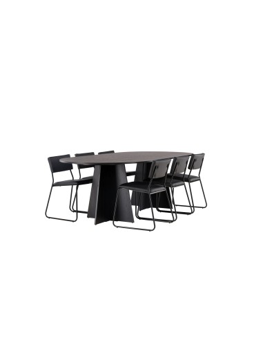 Matgrupp Bootcut med Kenth matstolar, 230 × 115 cm