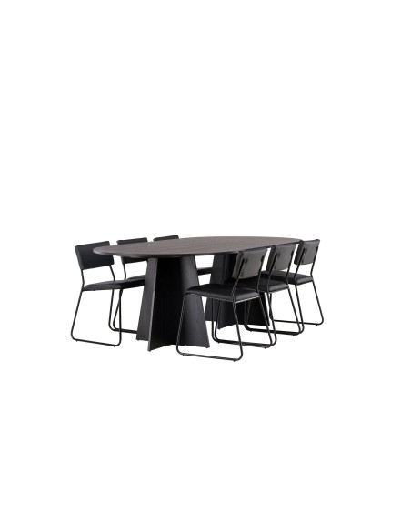 Matgrupp Bootcut med Kenth matstolar, 230 × 115 cm