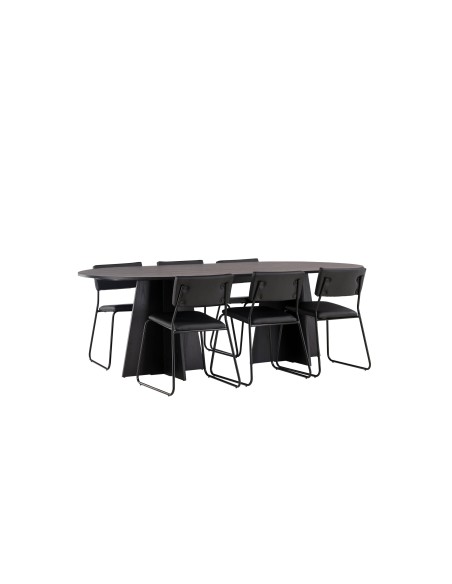 Matgrupp Bootcut med Kenth matstolar, 230 × 115 cm
