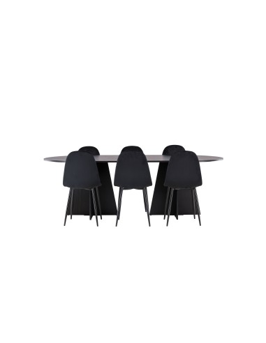 Matgrupp Bootcut med Polar matstolar, 230 × 115 cm