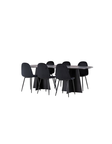 Matgrupp Bootcut med Polar matstolar, 230 × 115 cm