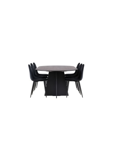 Matgrupp Bootcut med Polar matstolar, 230 × 115 cm