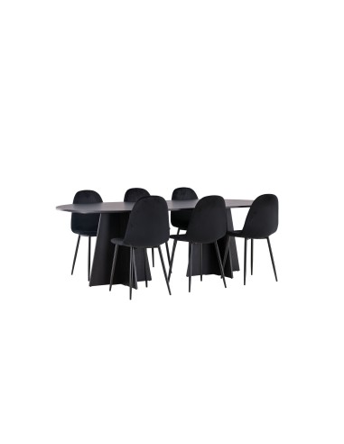 Matgrupp Bootcut med Polar matstolar, 230 × 115 cm