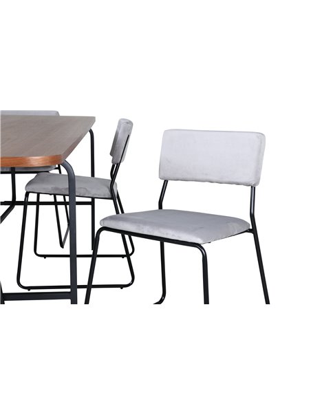 Matgrupp Uno med Kenth matstolar, 200 × 90 cm