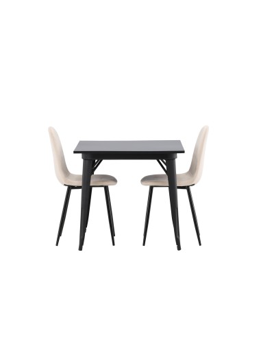 Matgrupp Tempe med Polar matstolar, 80 × 80 cm