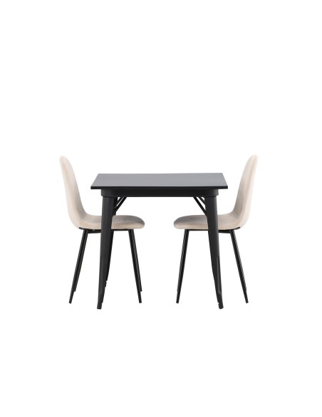 Matgrupp Tempe med Polar matstolar, 80 × 80 cm