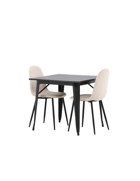 Matgrupp Tempe med Polar matstolar, 80 × 80 cm