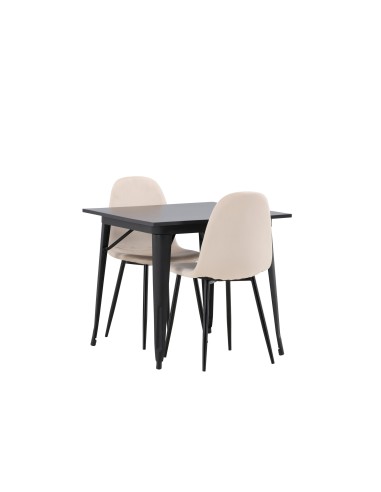 Matgrupp Tempe med Polar matstolar, 80 × 80 cm