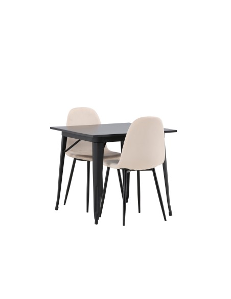 Matgrupp Tempe med Polar matstolar, 80 × 80 cm
