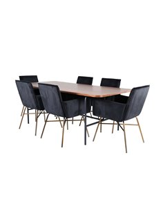 Matgrupp Uno med Petra matstolar, 200 × 90 cm