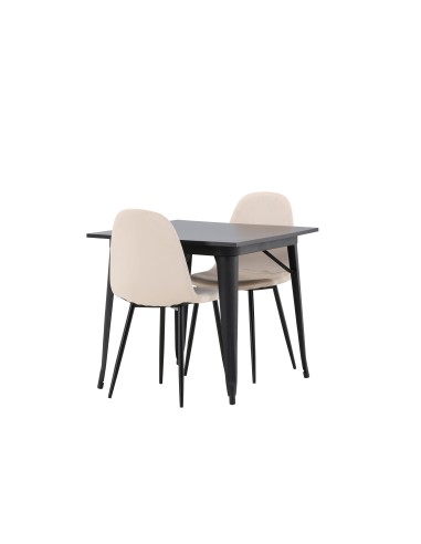 Matgrupp Tempe med Polar matstolar, 80 × 80 cm