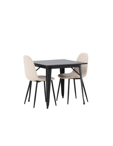 Matgrupp Tempe med Polar matstolar, 80 × 80 cm