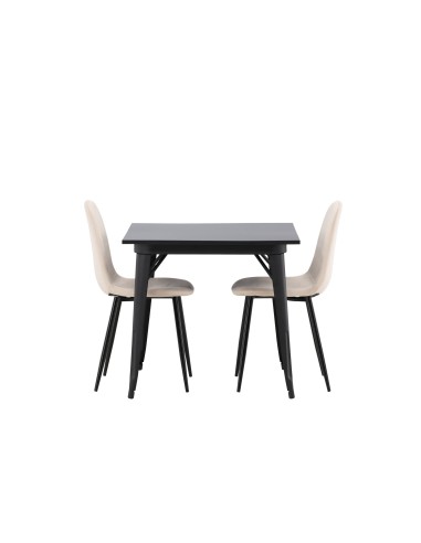 Matgrupp Tempe med Polar matstolar, 80 × 80 cm