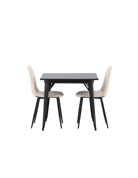 Matgrupp Tempe med Polar matstolar, 80 × 80 cm