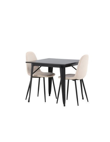 Matgrupp Tempe med Polar matstolar, 80 × 80 cm