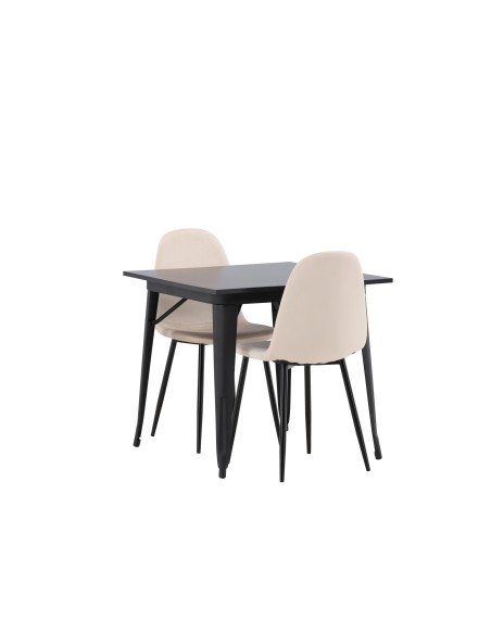 Matgrupp Tempe med Polar matstolar, 80 × 80 cm