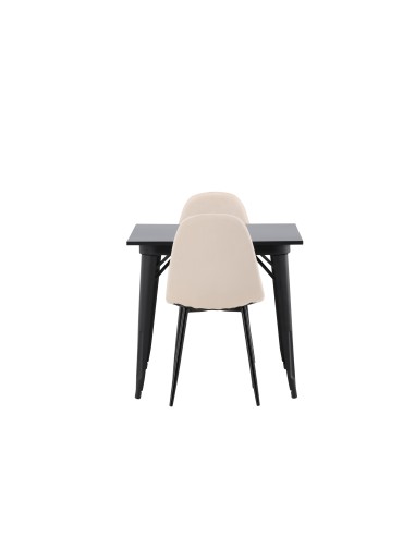 Matgrupp Tempe med Polar matstolar, 80 × 80 cm