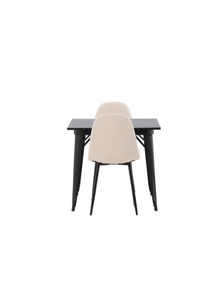 Matgrupp Tempe med Polar matstolar, 80 × 80 cm