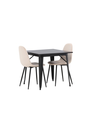 Matgrupp Tempe med Polar matstolar, 80 × 80 cm