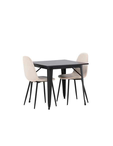Matgrupp Tempe med Polar matstolar, 80 × 80 cm