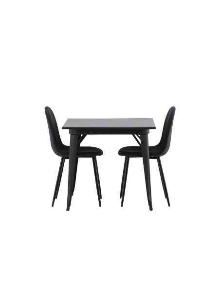 Matgrupp Tempe med Polar matstolar, 80 × 80 cm