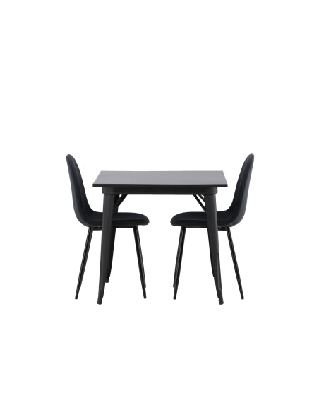 Matgrupp Tempe med Polar matstolar, 80 × 80 cm