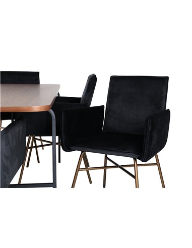 Matgrupp Uno med Petra matstolar, 200 × 90 cm