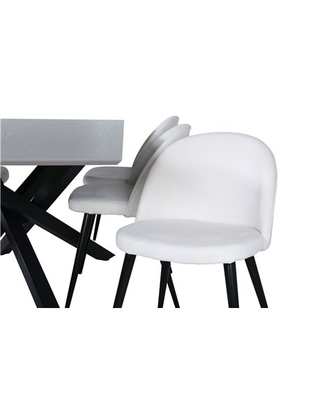 Matgrupp Piazza med Velvet matstolar, 180 × 90 cm