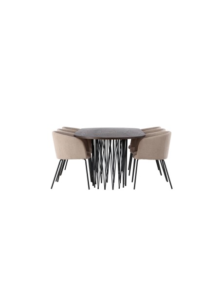 Matgrupp Stone med Berit matstolar, 220 × 100 cm