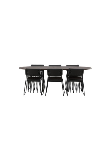 Matgrupp Stone med Kenth matstolar, 220 × 100 cm