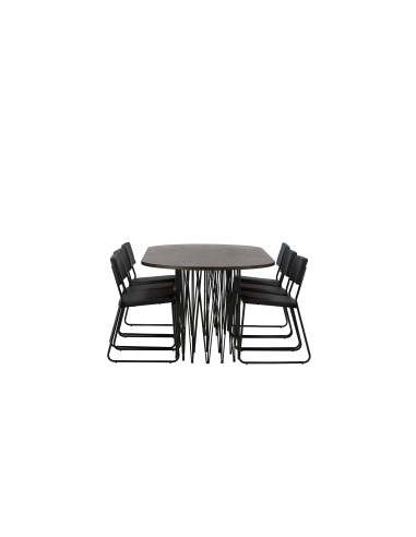 Matgrupp Stone med Kenth matstolar, 220 × 100 cm