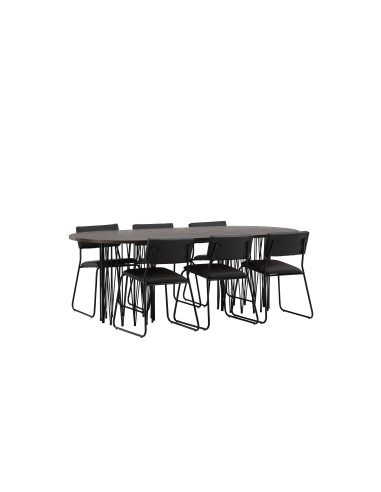Matgrupp Stone med Kenth matstolar, 220 × 100 cm