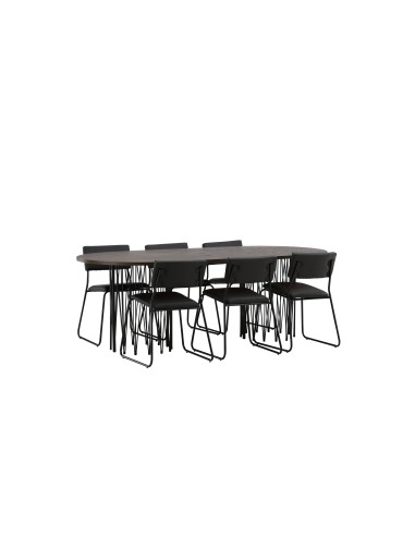 Matgrupp Stone med Kenth matstolar, 220 × 100 cm