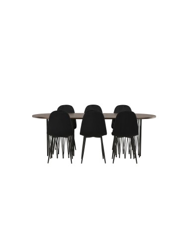 Matgrupp Stone med Polar matstolar, 220 × 100 cm