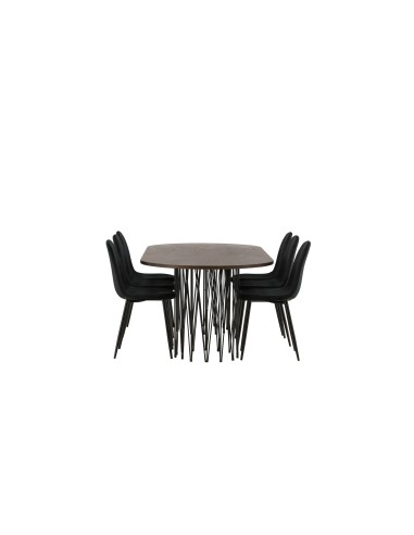 Matgrupp Stone med Polar matstolar, 220 × 100 cm